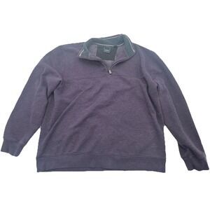 ARROW USA 1851 MEN's SWEATER LONG SLEEVE Purple blue collar SZ XL 1/4 Zip